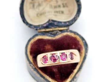 Victorian 15ct Gold Band with 4 Rubies