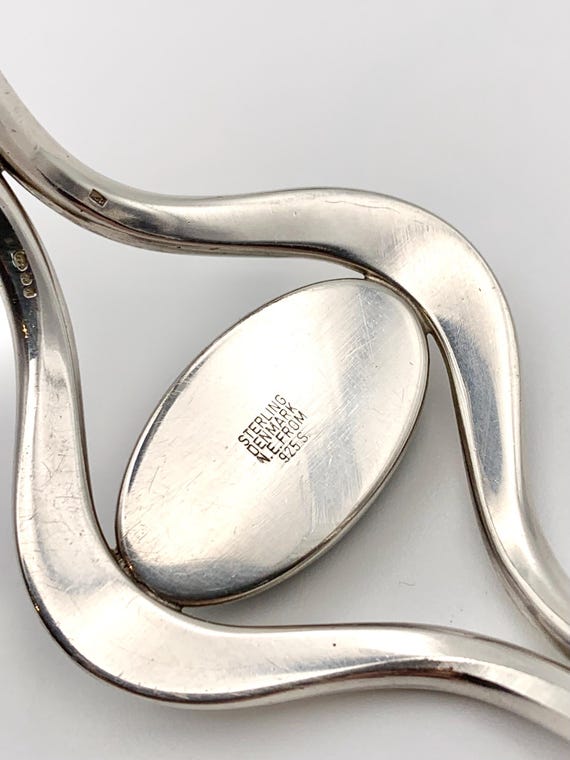 N. E. From Denmark Silver Torque Bangle with Gree… - image 9