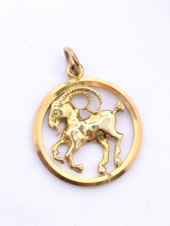 Solid 9ct Gold Capricorn Horoscope Pendant