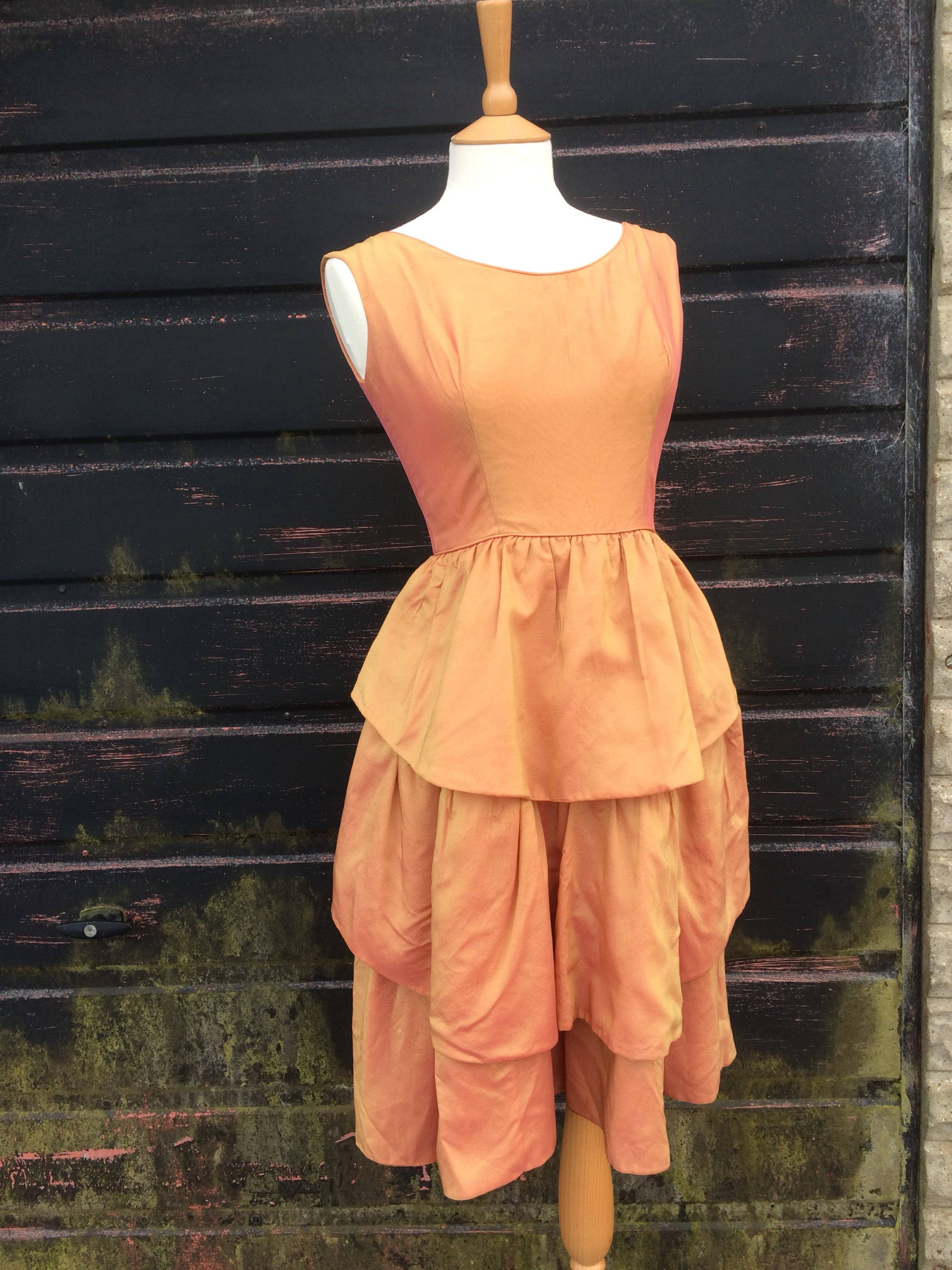 Image of S Peach Pink Tonic Prom Dress