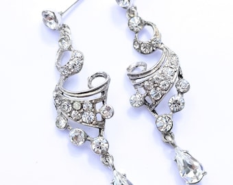 Antique Silver & Paste Drop Earrings
