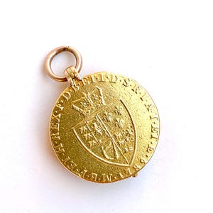 Antique Spade Guinea 1789 Gold & Bloodstone Locket ACC