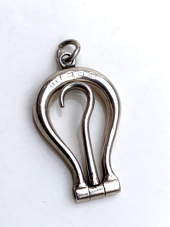 Victorian Silver Folding Button Hook with 1897 Ha… - image 1