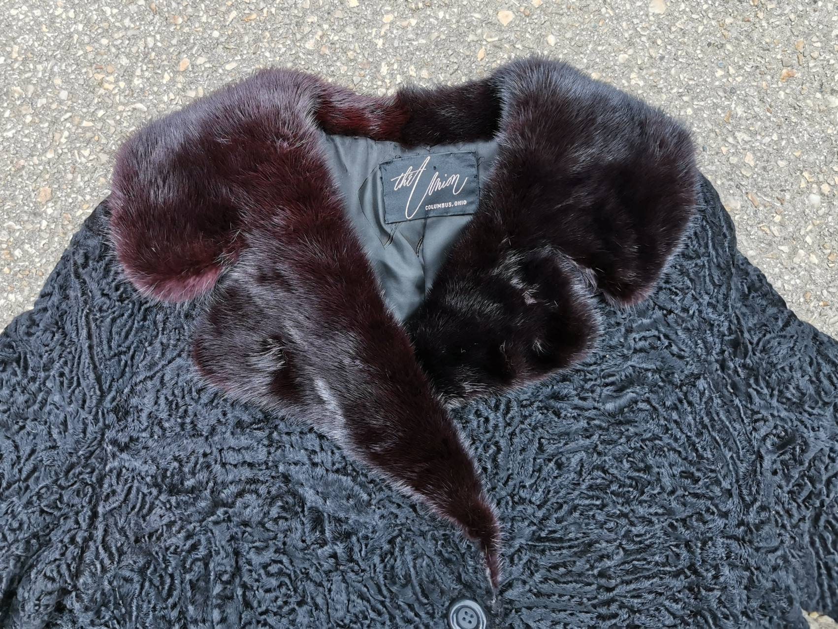 Image of S Astrakhan & Mink  Button Short Coat