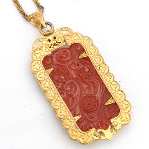 Art Deco Czech Filigree Chinese Style Pendant image 8