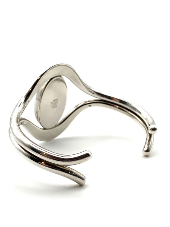 N. E. From Denmark Silver Torque Bangle with Gree… - image 8