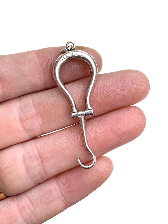 Victorian Silver Folding Button Hook with 1897 Ha… - image 7