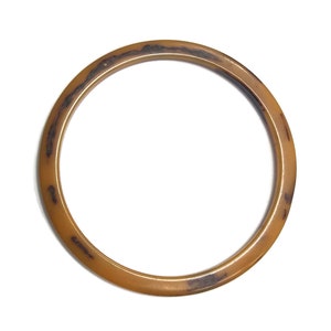 Vintage Marbled Butterscotch Bakelite Flat Plastic Bangle Bracelet.