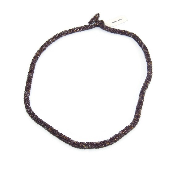 Collier Perles Viole Mauve Et Doré - Fermoir Métal Doré Sans Nickel, Neuf Avec étiquettes