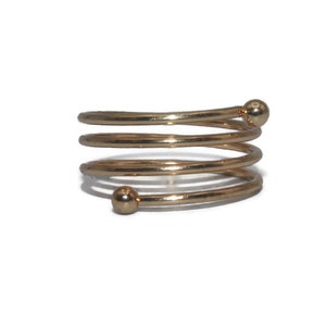 Vintage Gold Tone Coiled Size 9 Statement Ring.