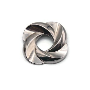Vintage Silver Tone Radial Brooch, Minimalist Style Brooch, Daily Wear, Business Wear, Avant Garde.