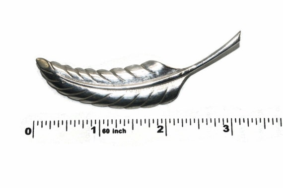 Vintage Sterling Silver Leaf Brooch. Marked Sterl… - image 4