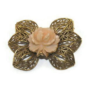 Vintage Rare D Greenbaum Celluloid and Pot Metal Brooch