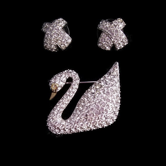 Swarovski Iconic Swan Crystal Pierced Long Drop Rose Gold Black Earrings  Jackets at 1stDibs | swarovski swan earrings rose gold, swarovski iconic swan  earring jackets, black swan swarovski earrings