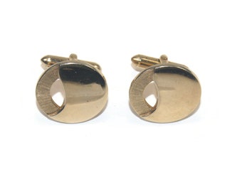 Boutons De Manchette Vintage Swank 52116 - Ton Or Et Noir, Occasion En Bon état