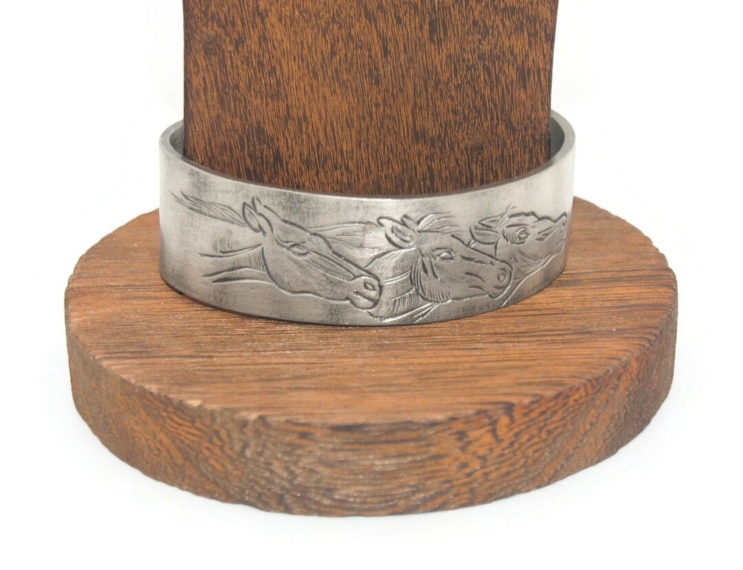 Vintage Salisbury Pewter 7 Inch Open Cuff Bracelet. Engraved Etsy