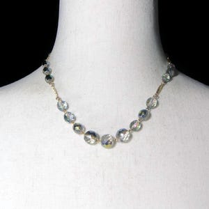 Collier de perles de cristal Lisner, doré Lisner vintage et collier de perles de cristal AB, collier de 16 à 18 pouces, poinçon Lisner, tenues de soirée.