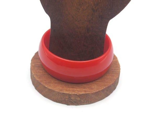 Wide Bangle Bracelet Vintage Bright Red Wide Bangle Bracelet Daily Wear, Business Wear Bright Red Bracelet Gift for Her. Daily Wear.