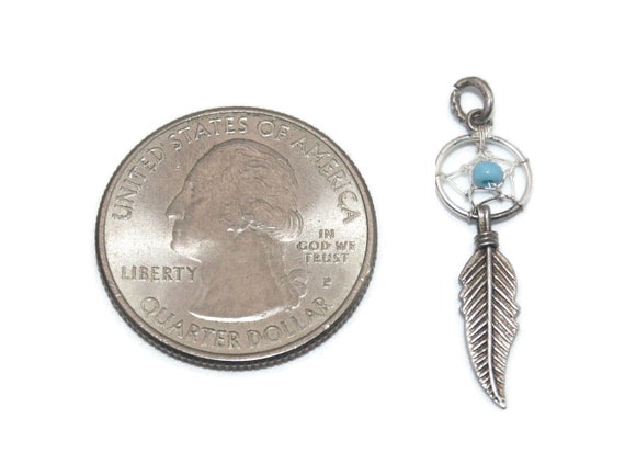 Tiny Vintage Native American Sterling Silver and … - image 3