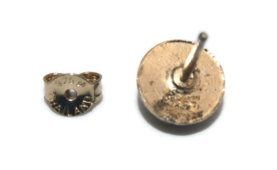 Small Vintage Vermeil 925 Silver Round Domed Stud… - image 7