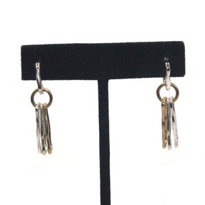 Vintage Silver Tone and Gold Tone Dangle Earrings with Latch Backs for Pierced Ears.