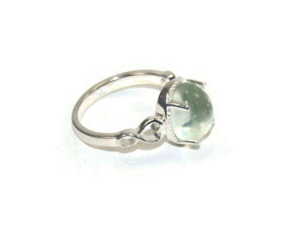 Vintage Sterling Silver and Oval Green Amethyst C… - image 7