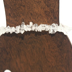 Vintage Gold Tone and Clear Bead 8 Inch Bracelet with Toggle Clasp.