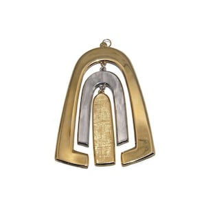 pendentif vintage Lisner or et argent ton 2 tons. Poinçon Lisner.