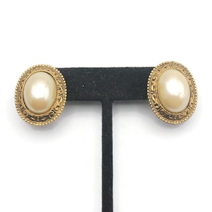 Stud Earrings Gold Tone Faux Pearl 1928 Earrings For Pierced Ears. Daily Wear Business Wear Evening Wear Formal Wear Earrings Gift for Her