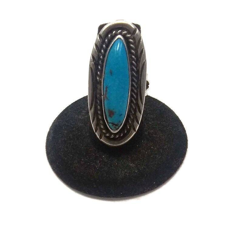 Native American Vintage Sterling Silver and Turquoise US Size 6 1/2 ...