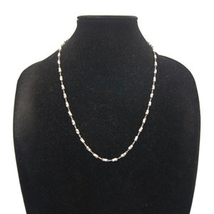 Vintage Napier Silver Tone 24 Inch Link Necklace with Lobster Claw Clasp. Napier Hallmark.