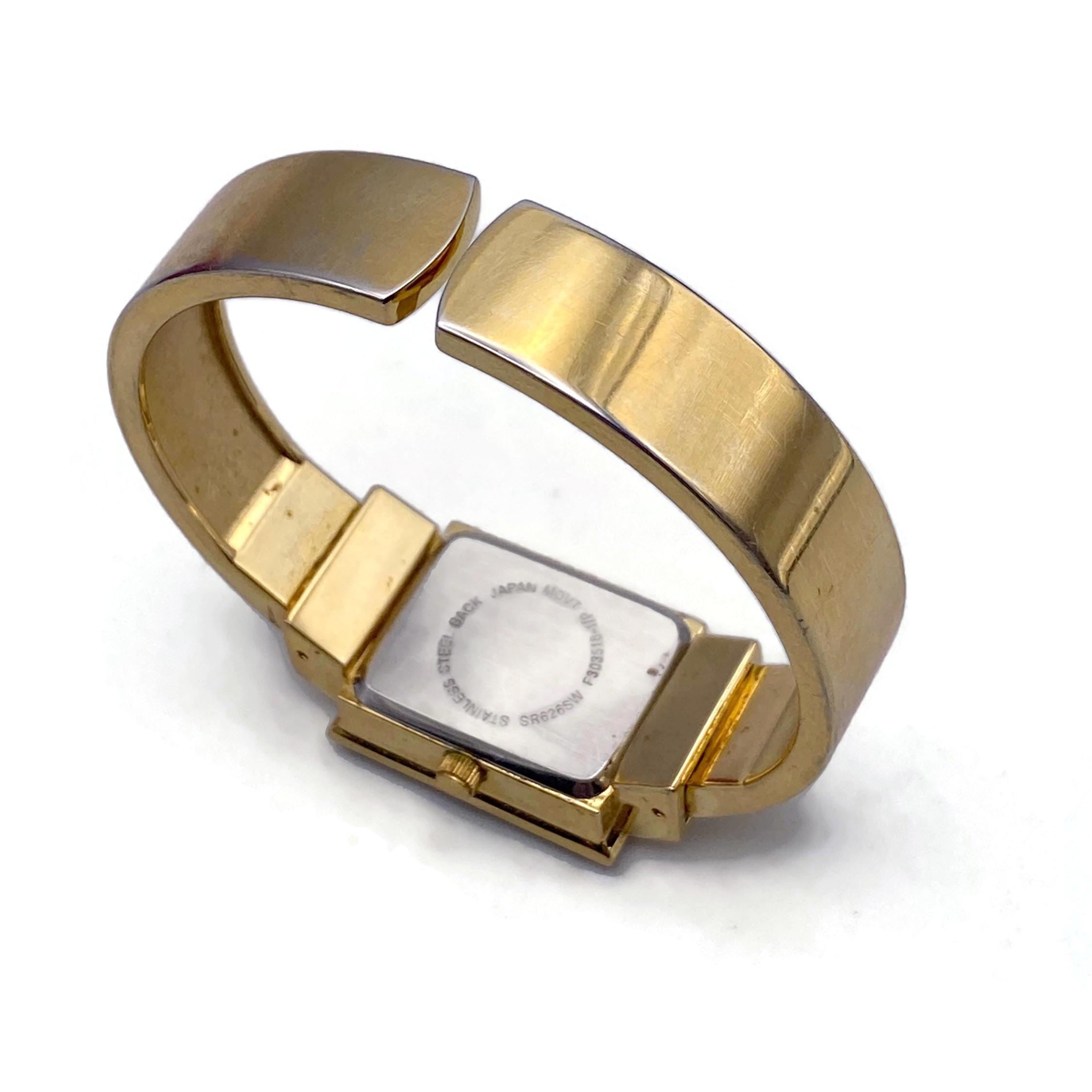 Gold-Tone Cuff Bracelet Watch
1141 Gold Large Bracelet Square Face Women main image 4