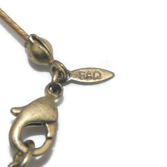 Vintage Avon SAQ Gold Tone Wire With Yellow Resin and Clear