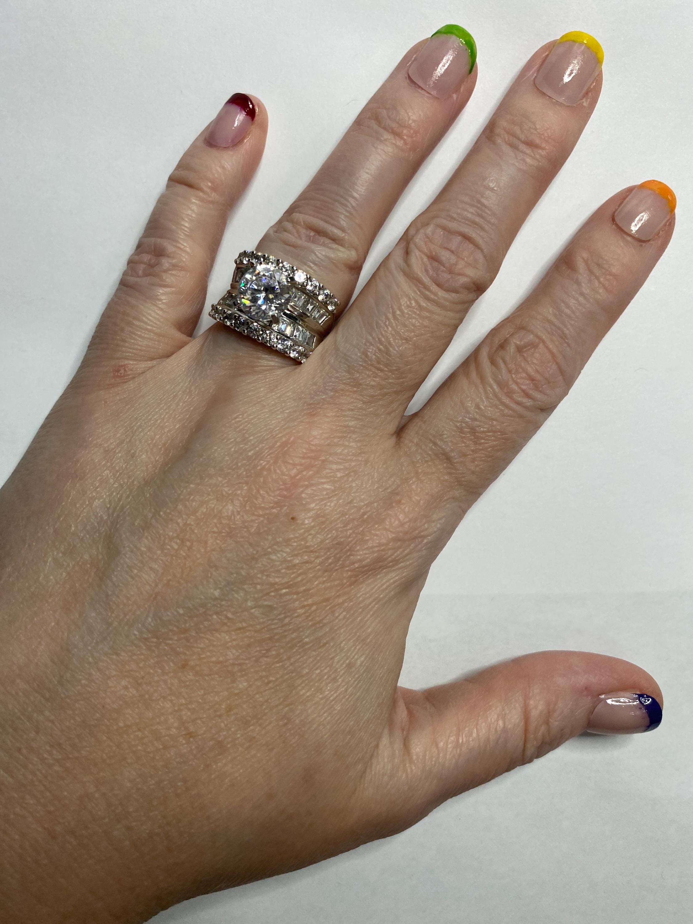 アクセサリー Vintage Ring 92.5 Vintage Sterling Silver and Czs Size 5 Engagement Ring
