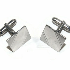 Vintage Anson Square Sterling Silver Cuff Links. Se ha distintivo Anson Sterling.