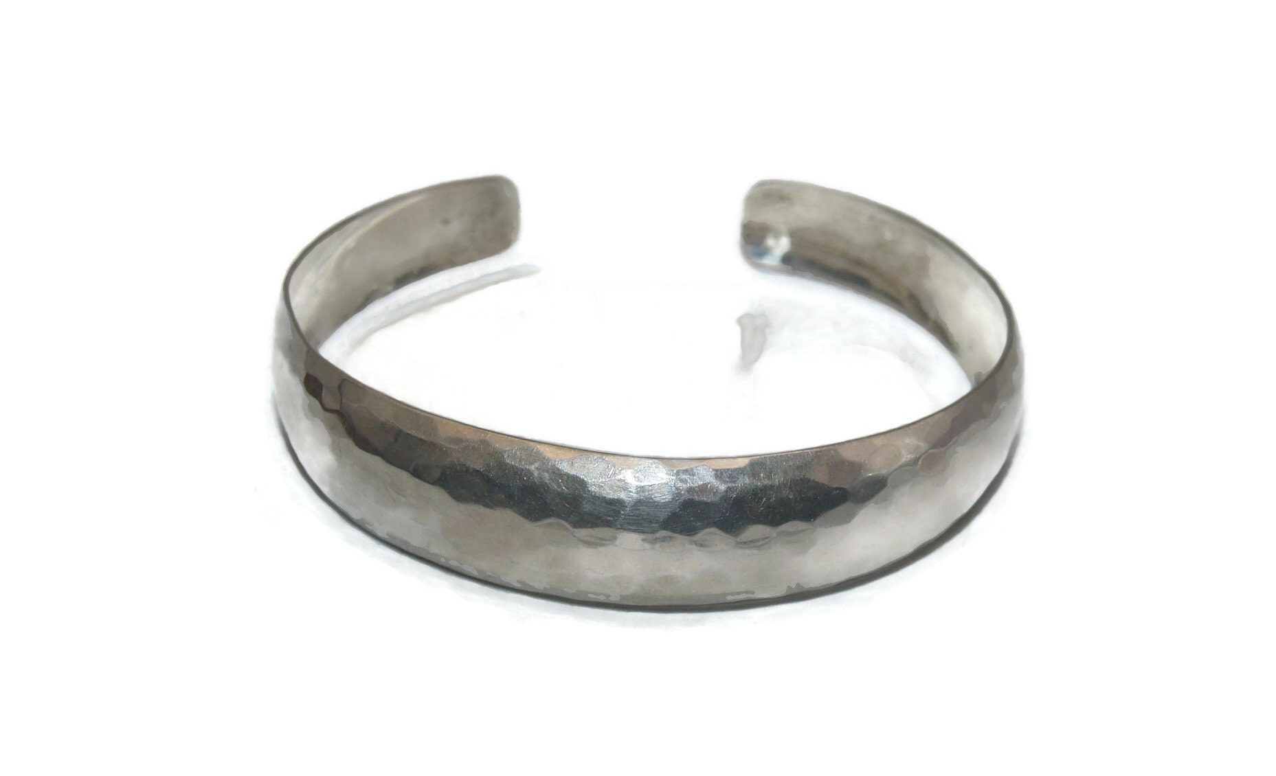 Vintage Gurdal Sterling Silver Hammered 6 1/2 Inch Open Cuff