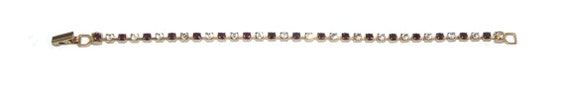 Vintage Gold Tone with Clear and Amethyst Purple … - image 3