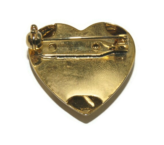 Vintage Gold Tone Heart Brooch. Simple Brooch. - image 5