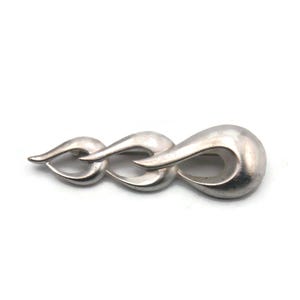 Vintage Monet Silver Tone Abstract Modernist Brooch. Monet Hallmark.