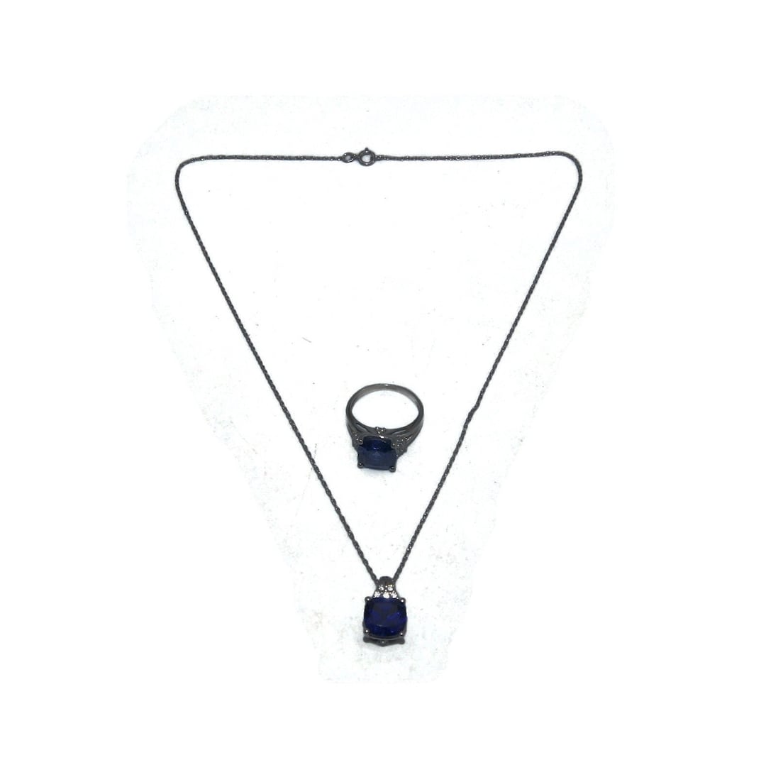 Vintage ACL Sterling Silver, Amethyst and Czs Pendant on 18 Inch