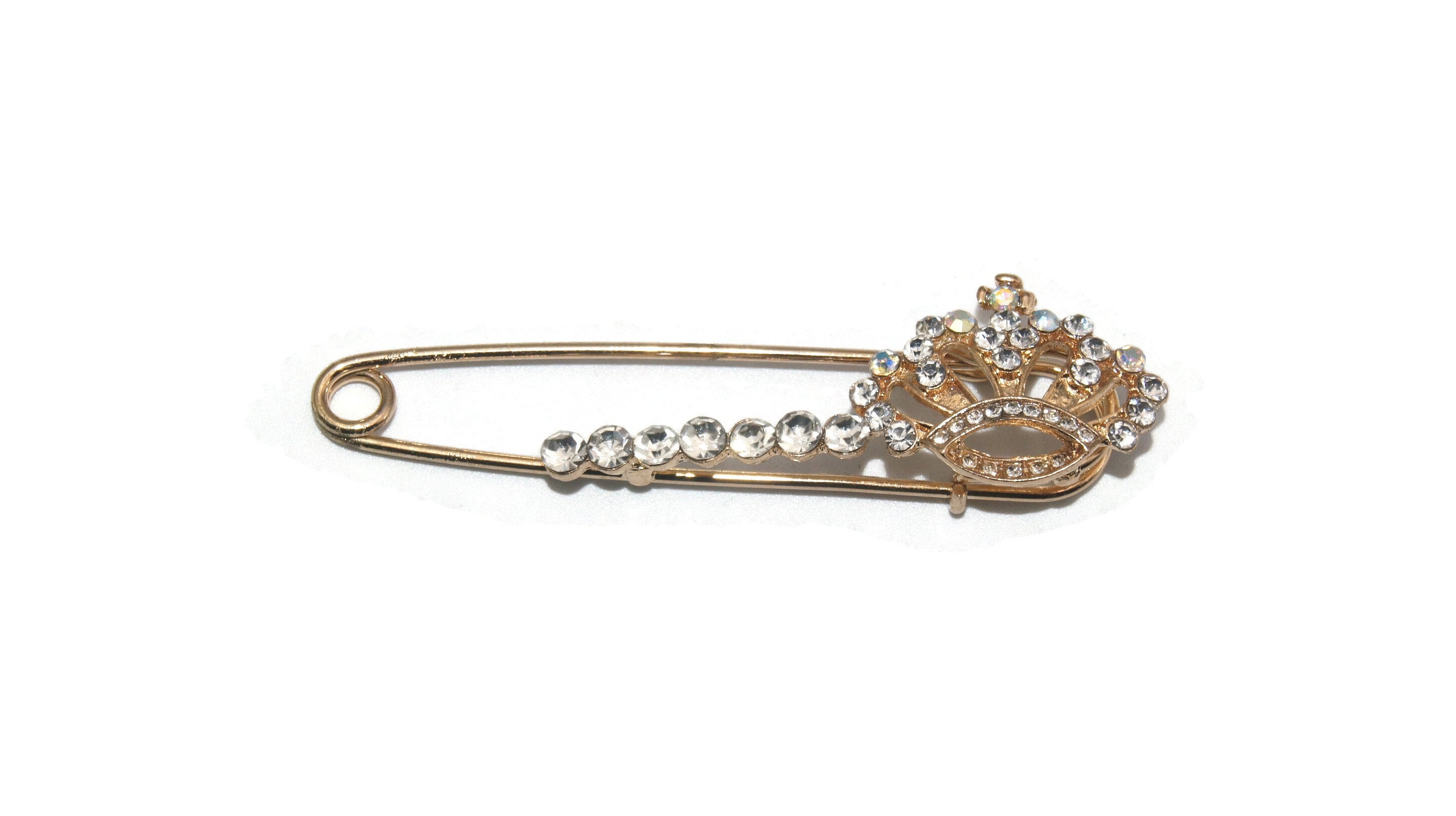 Vintage Gold Tone Kilt or Skirt Pin with Rhinestone Studded Etsy