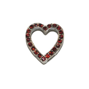 Small Vintage Gold Tone and Faux Rubies Heart Pendant.