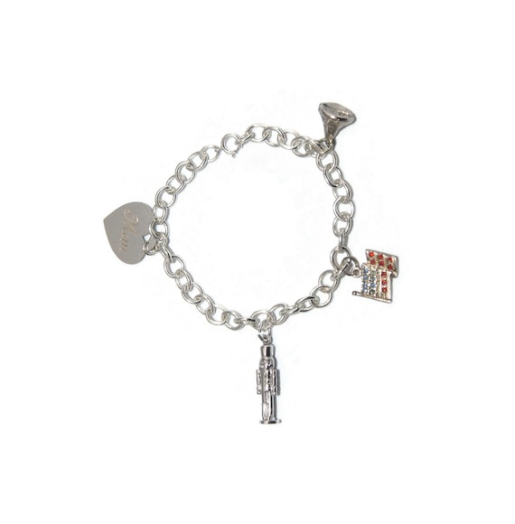 【VINTAGE HOLLYWOOD】Muse Heart Bracelet_VH2536BR001M Vintage Silver Tone 7 Inch Charm Bracelet With 