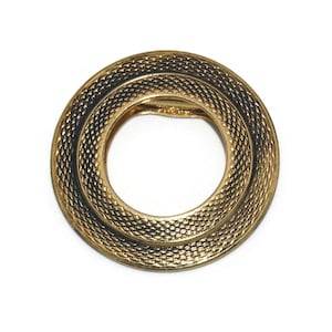 Vintage Lieba Textured Gold Tone Circle Dress Clip, Sweater Clip, Scarf Clip. Lieba USA Hallmark.