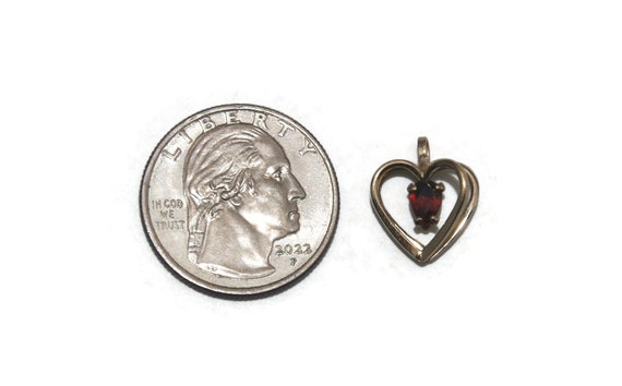 Vintage 14KGF PPC Princess Pride Garnet Heart Pen… - image 3