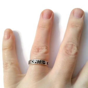 Sterling Silver Promise Ring. Size 5 3/4. 1THES4:3-4 Embossed Promise Ring. Religious  Wedding Ring / Band. Biblical Reference Jewelry.