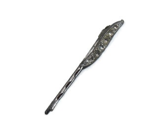 Vintage Silver Tone and Clear Rhinestones Hair Pin.