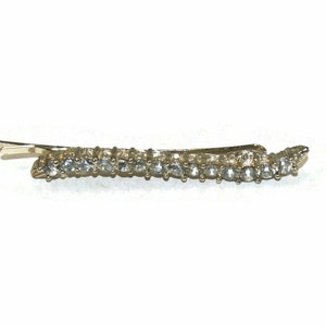 Vintage Gold Tone and Rhinestones Hair Pin, Bobby Pin.