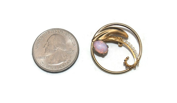 Vintage 1/20 12K Gold Filled and Oval Opal Caboch… - image 3