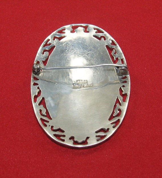 Vintage Siam Sterling Silver Oval Nielloware Broo… - image 6